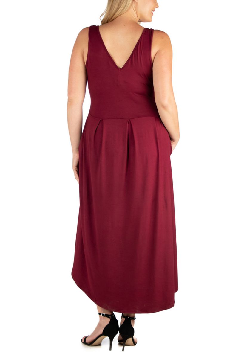 Plus Size High Low Party Dress with Pockets