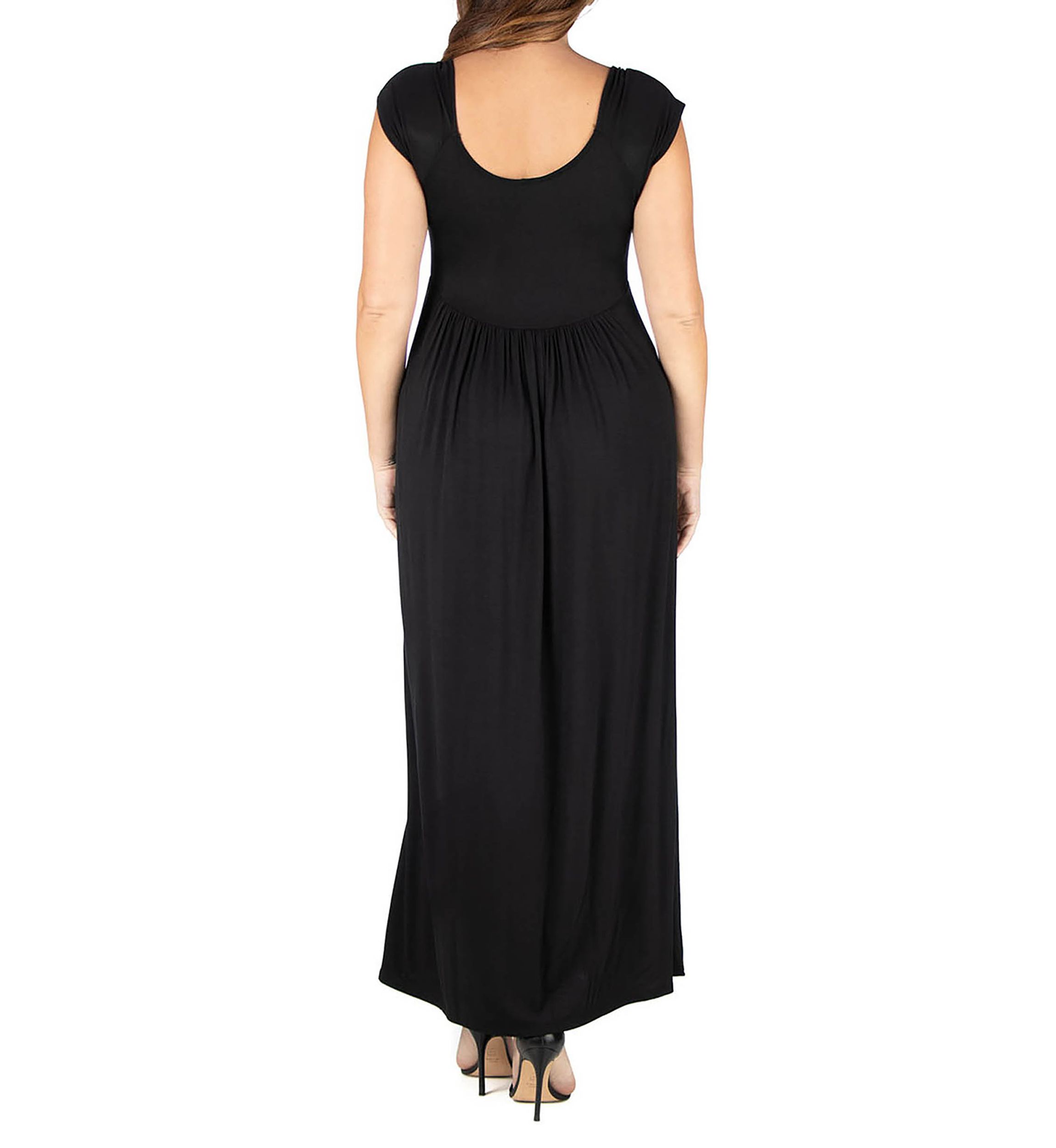 Cap Sleeve Empire Waist Plus Size Maxi Dress