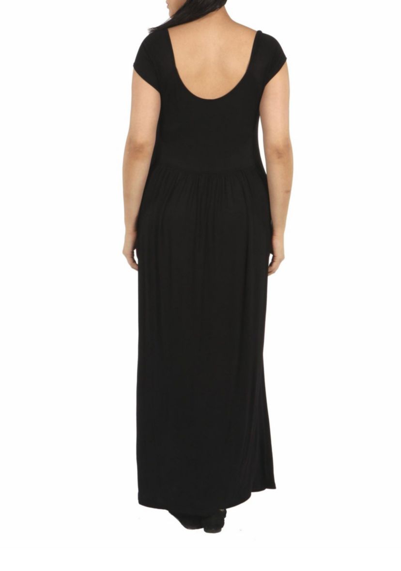 Cap Sleeve Empire Waist Plus Size Maxi Dress