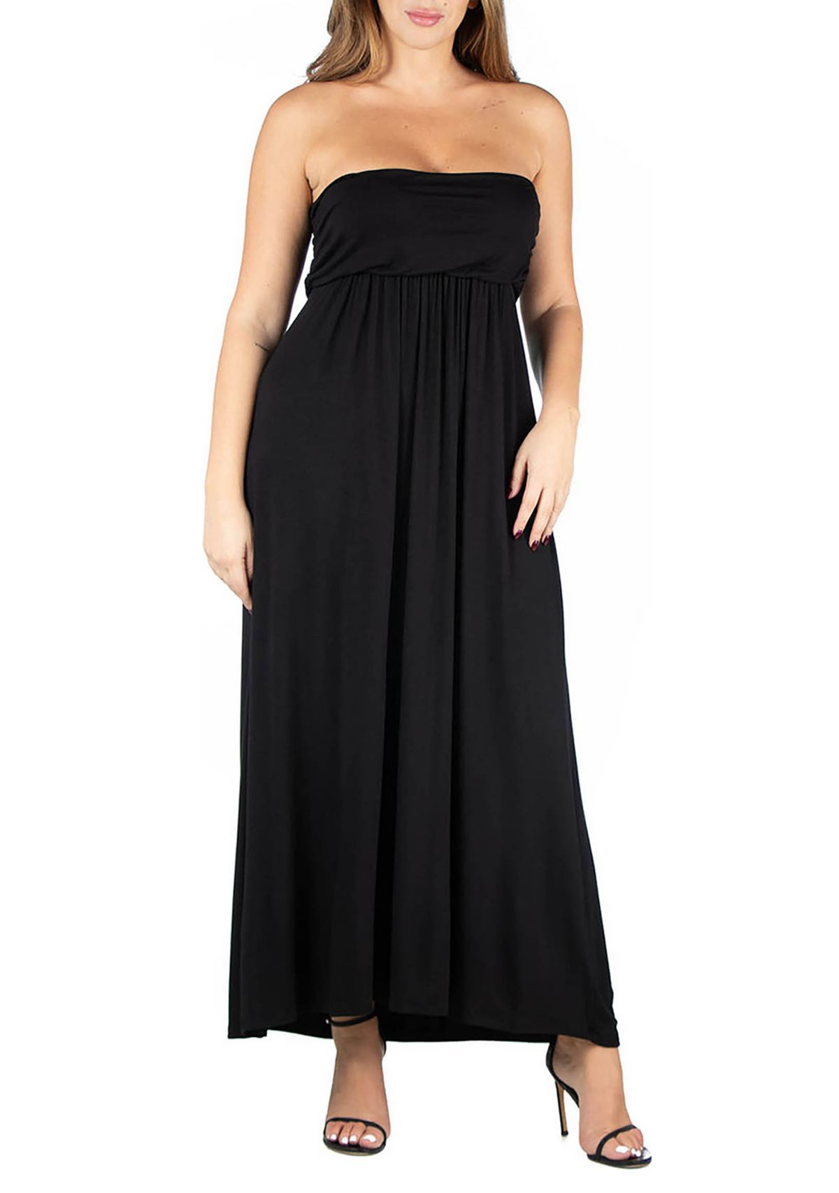 Plus Size  Strapless Maxi Dress