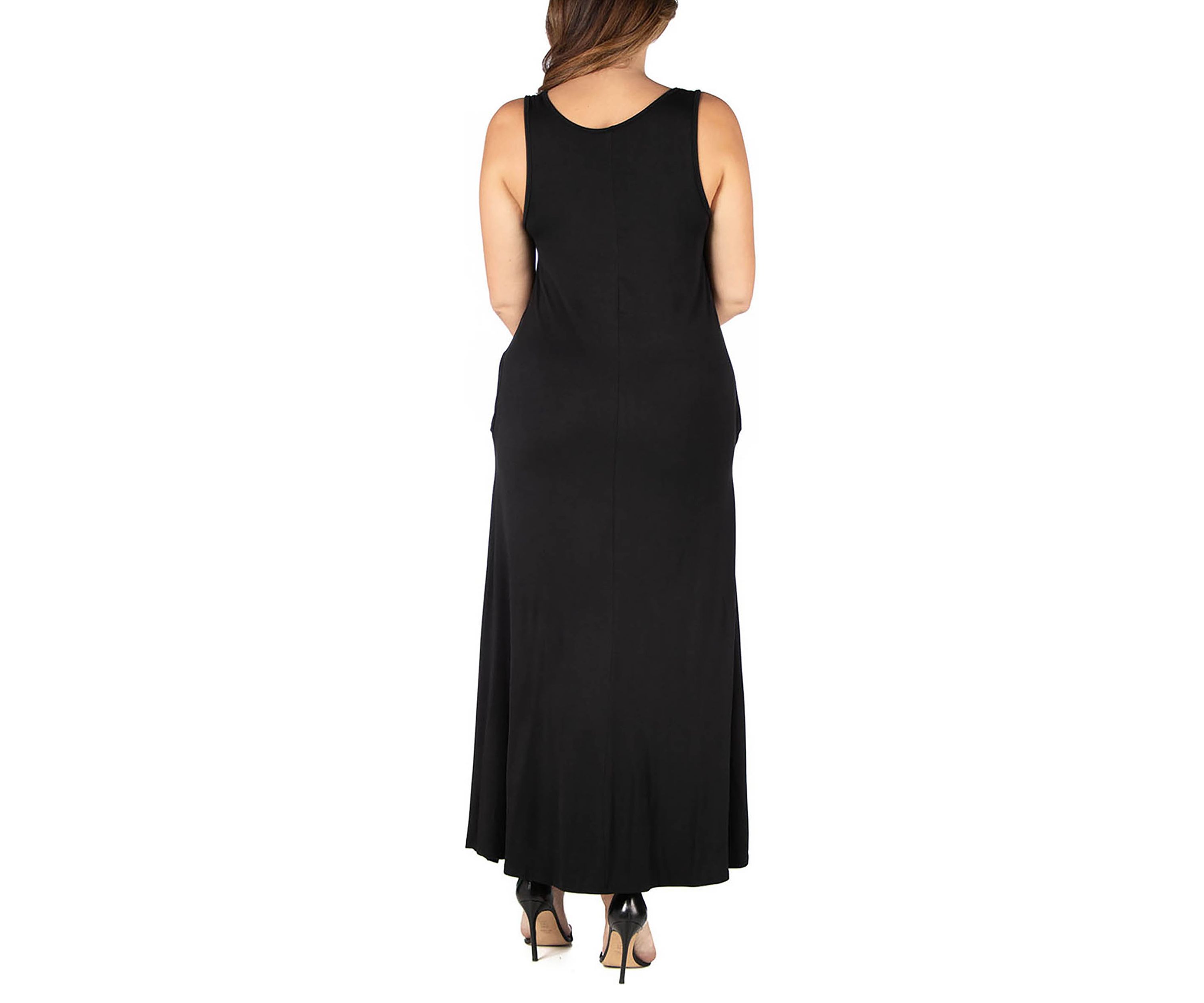 Plus Size Sleeveless Tank  Maxi Dress with Pockets