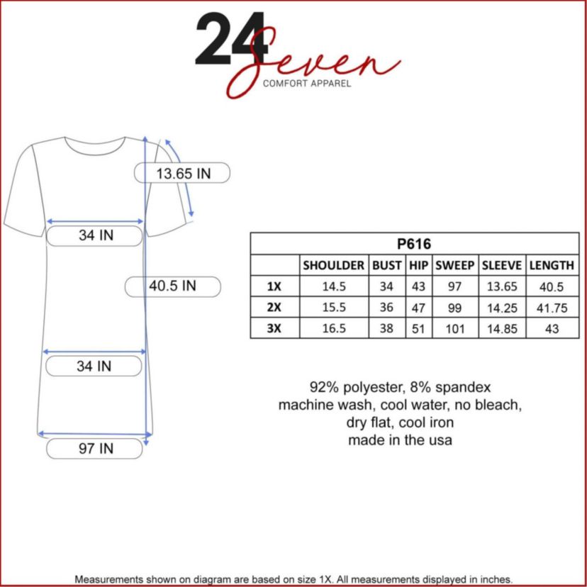 Elbow Sleeve Plus Size Knee Length Dress