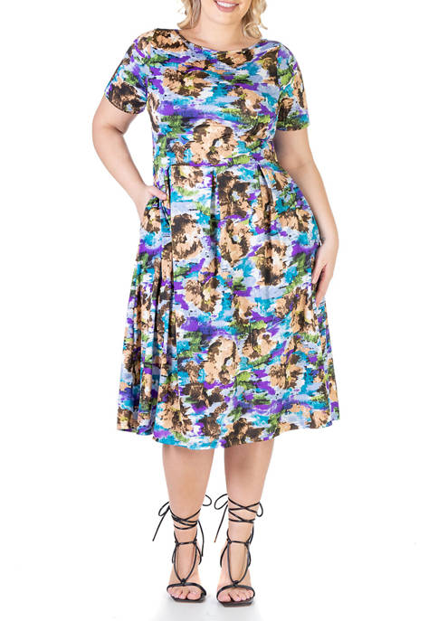 24seven Comfort Apparel Plus Size Abstract Plus Size