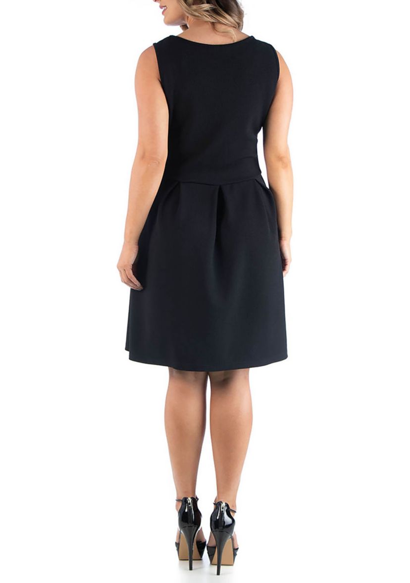 Plus Size Sleeveless  Dress with Pockets