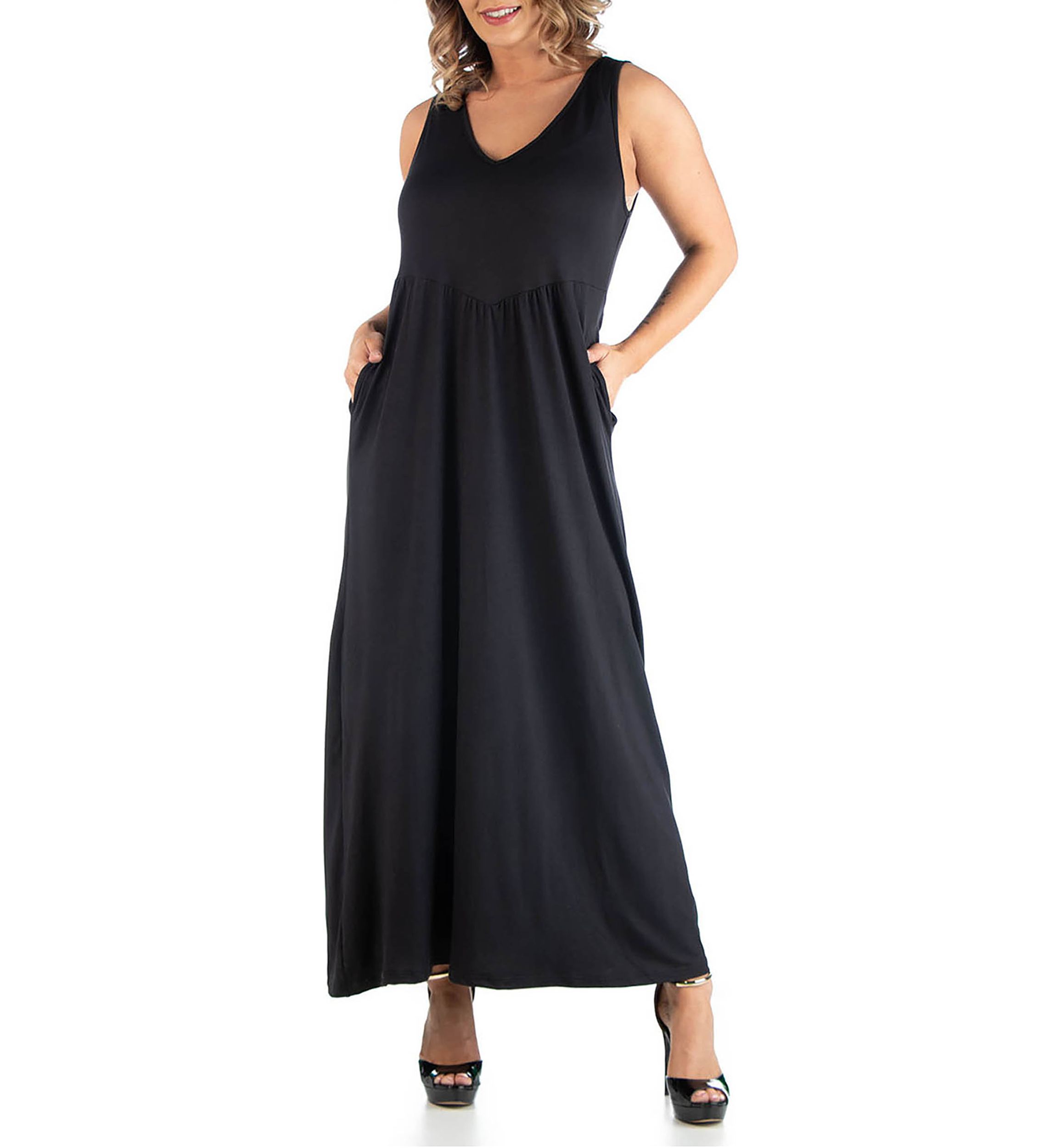 Plus Size Maxi  Sleeveless Dress with Pockets
