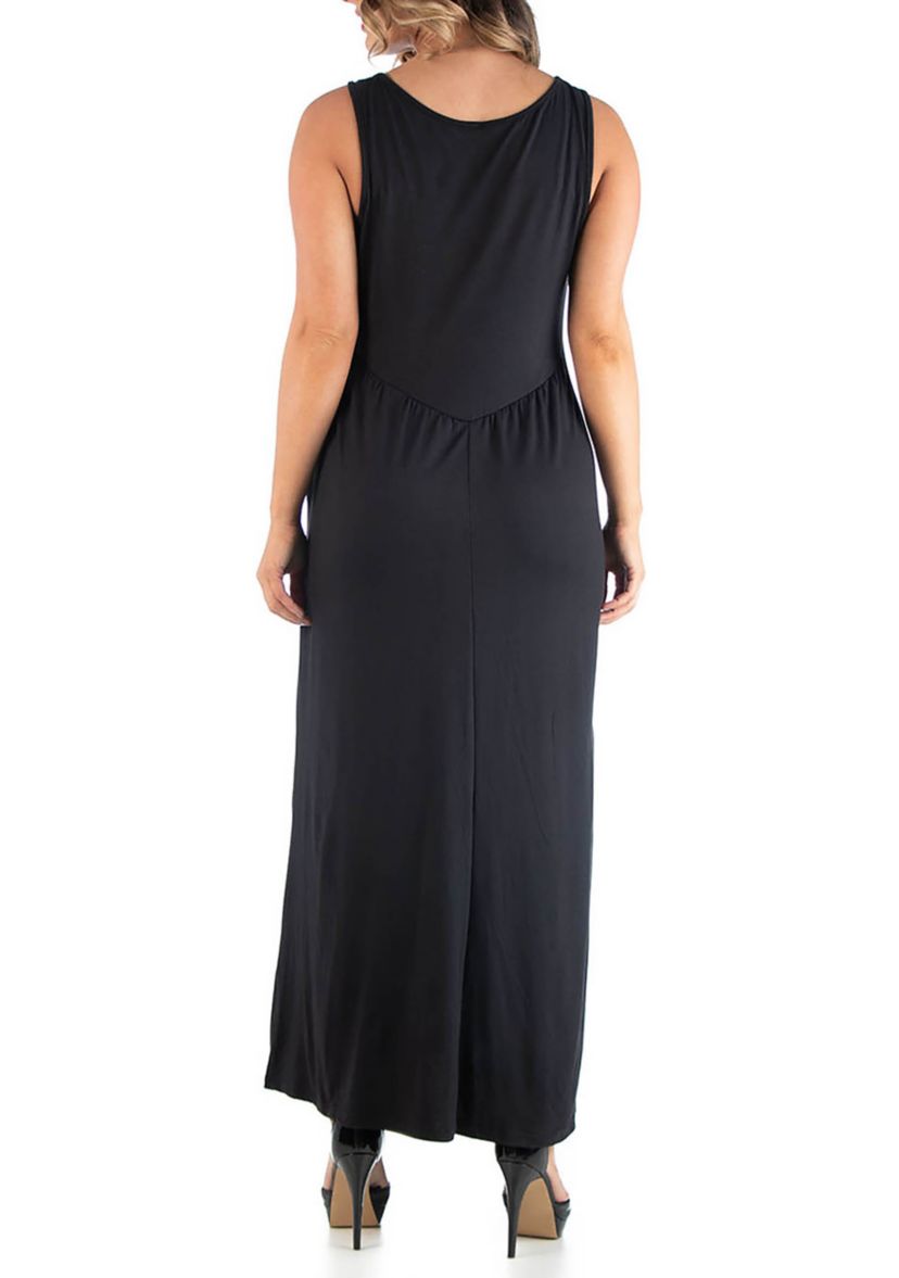 Plus Size Maxi  Sleeveless Dress with Pockets