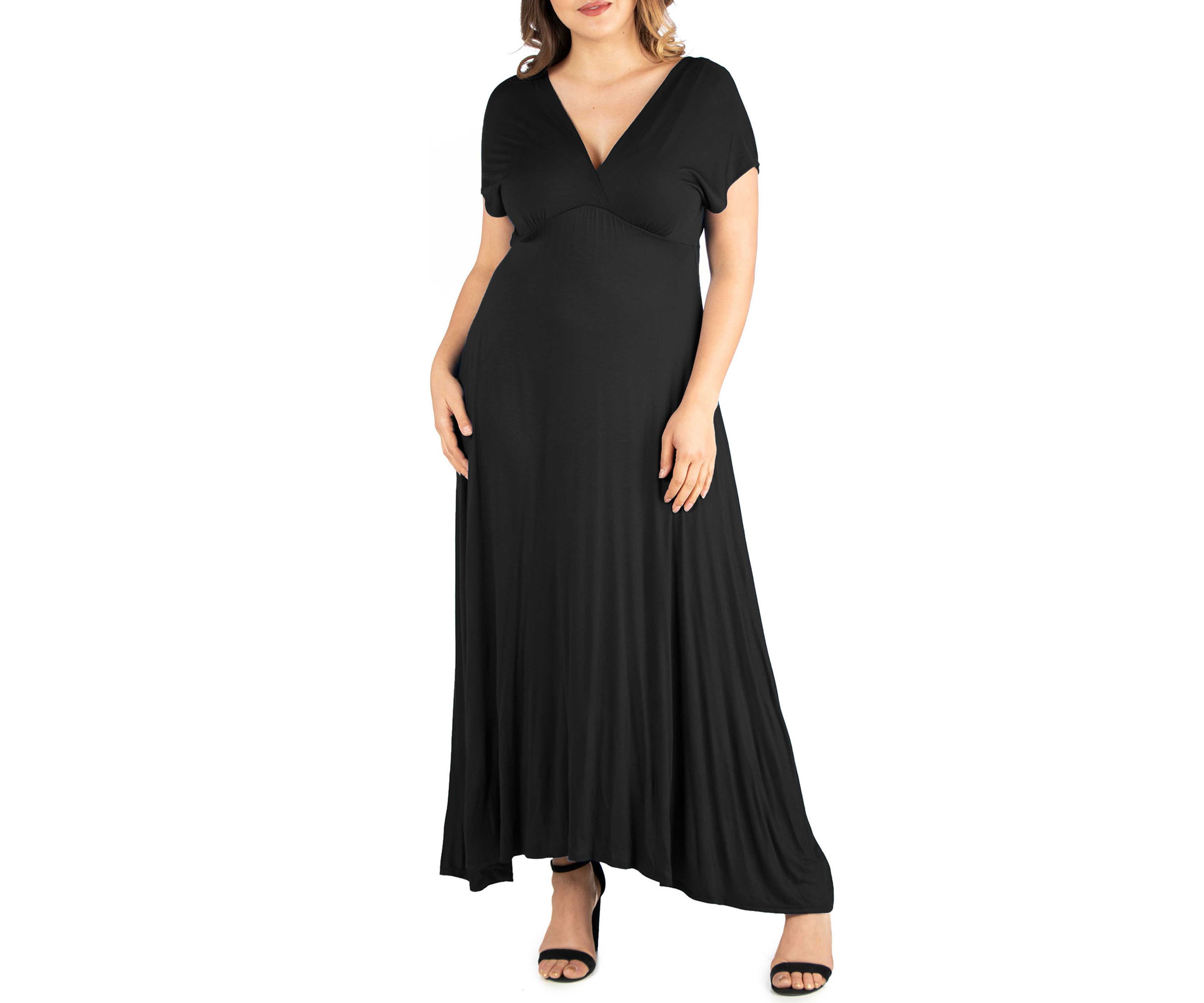 Plus Size Empire Waist V-Neck Maxi Dress