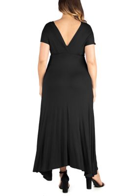 Plus Empire Waist V-Neck Maxi Dress