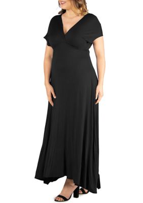 Plus Empire Waist V-Neck Maxi Dress