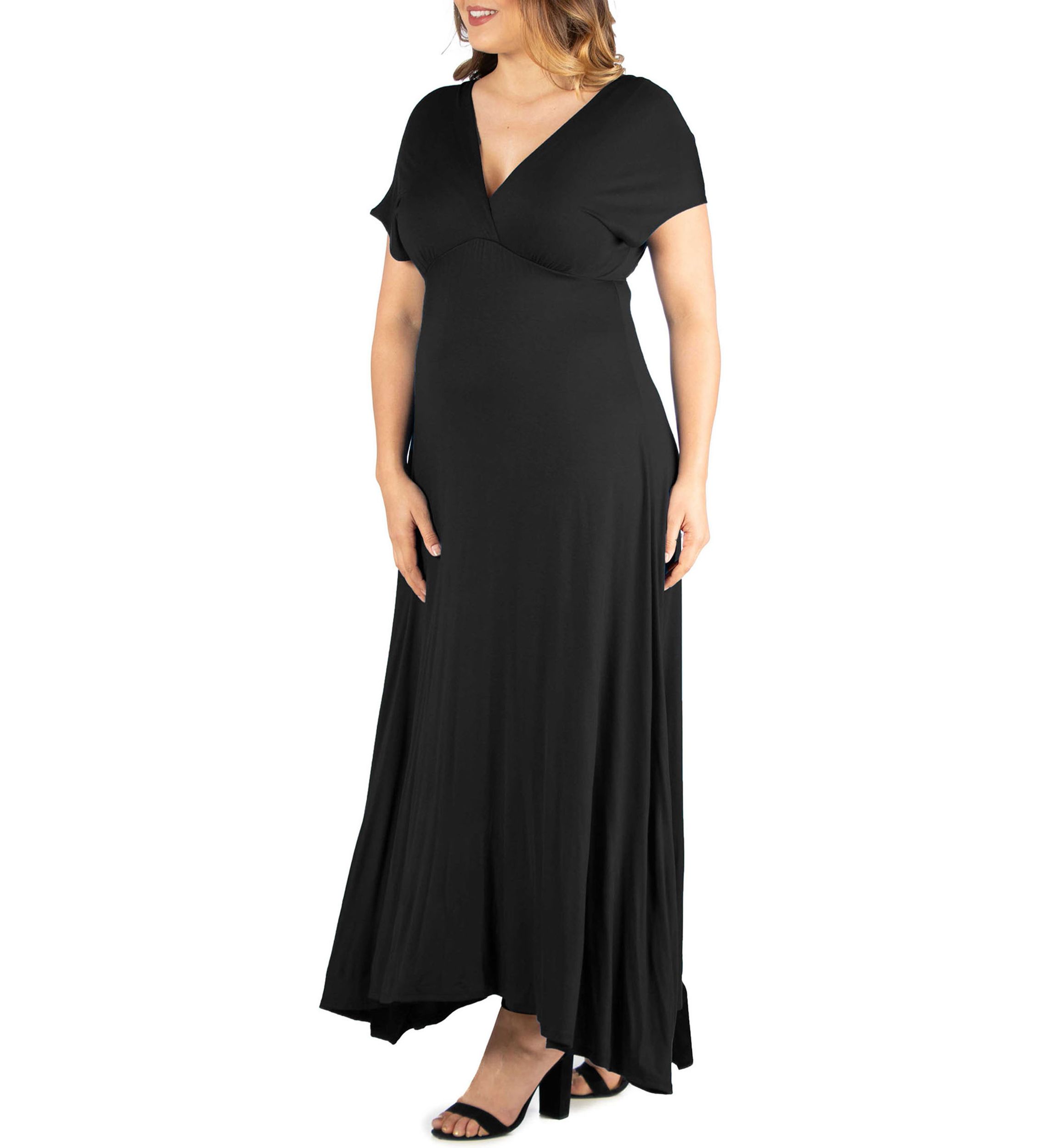 Plus Size Empire Waist V-Neck Maxi Dress