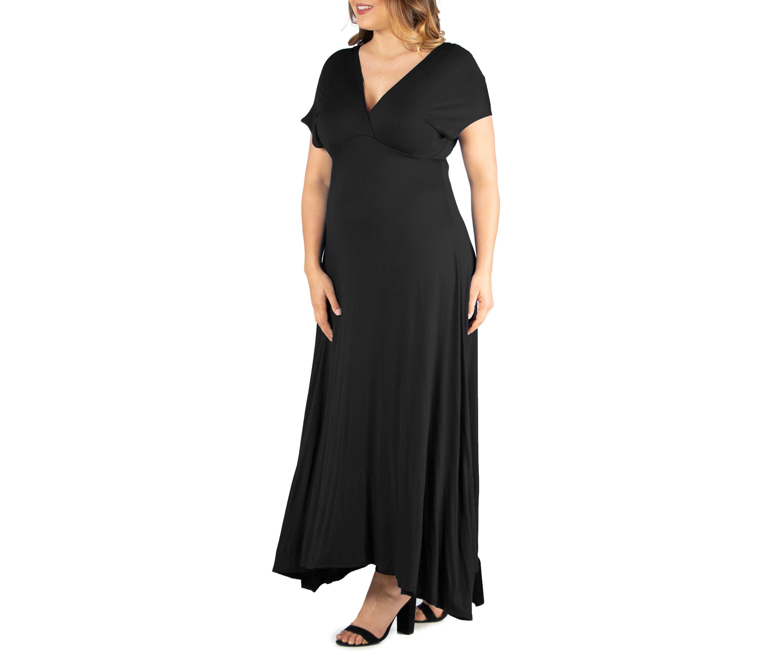 Plus Size Empire Waist V-Neck Maxi Dress