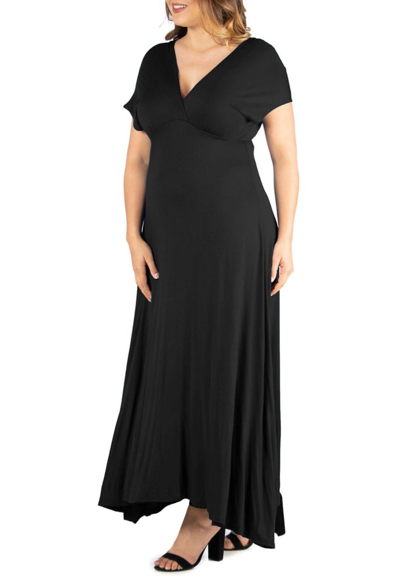 Plus Size Empire Waist V-Neck Maxi Dress