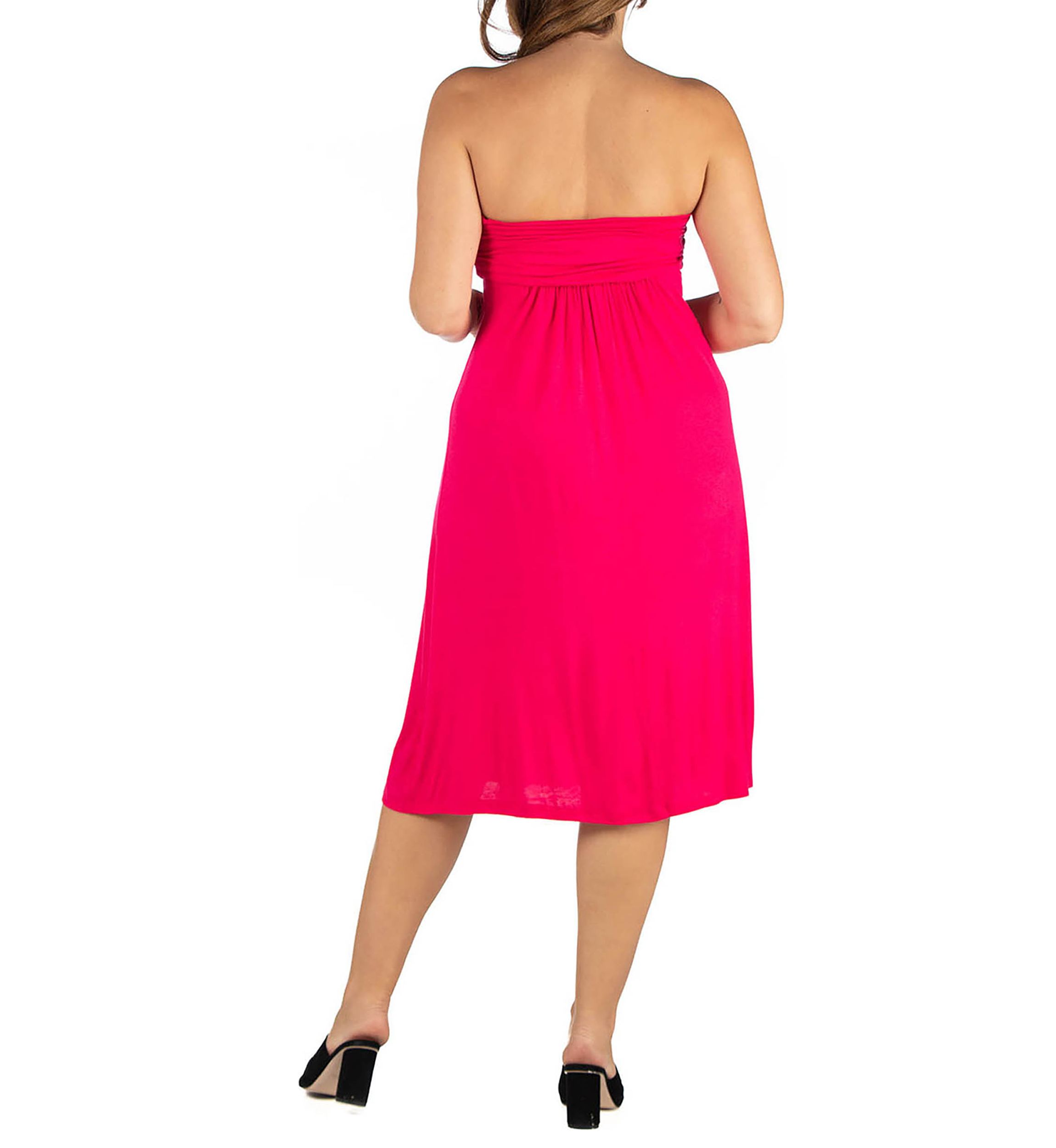 Plus Size Knee Length  Strapless Mini Dress