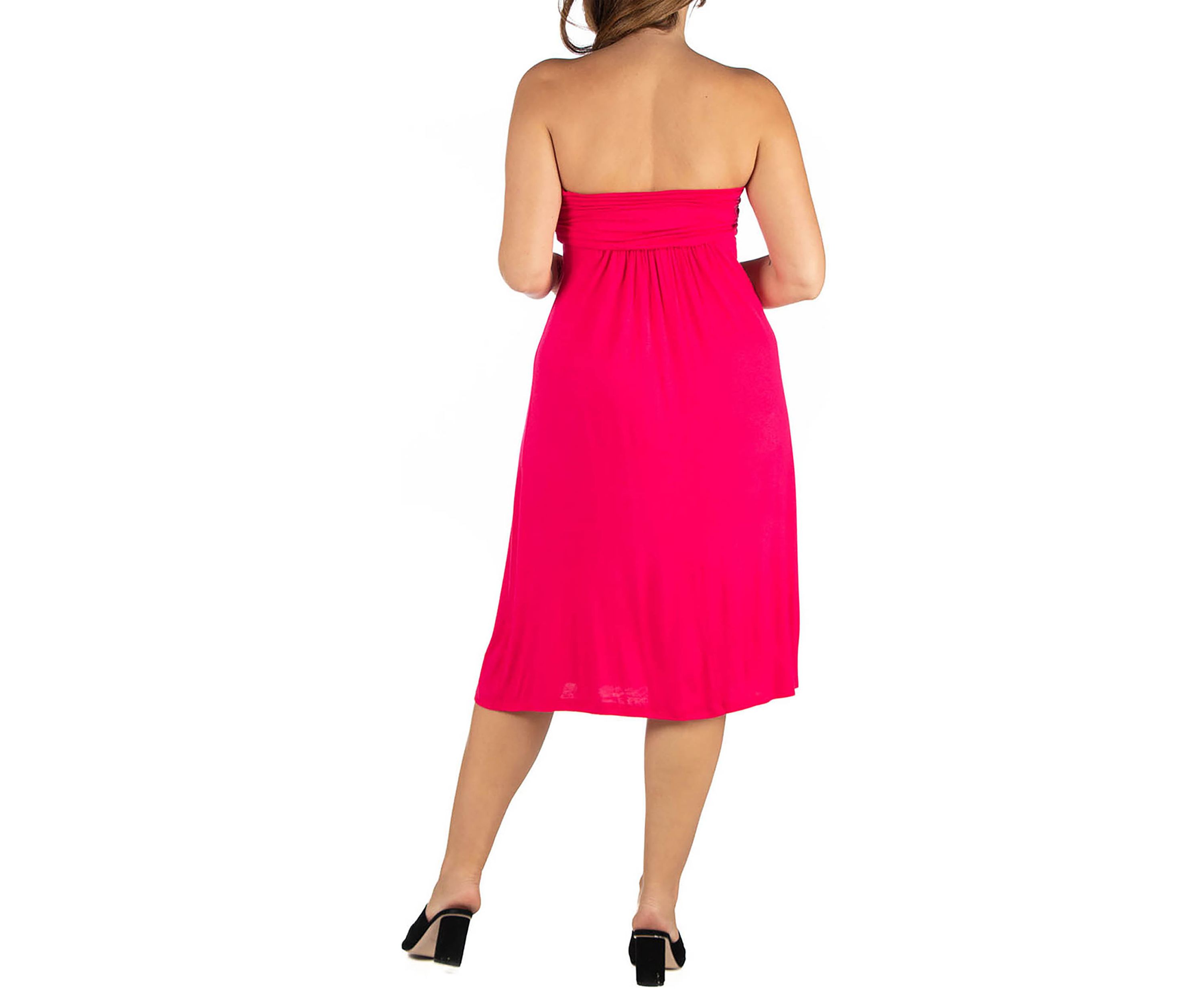 Plus Size Knee Length  Strapless Mini Dress