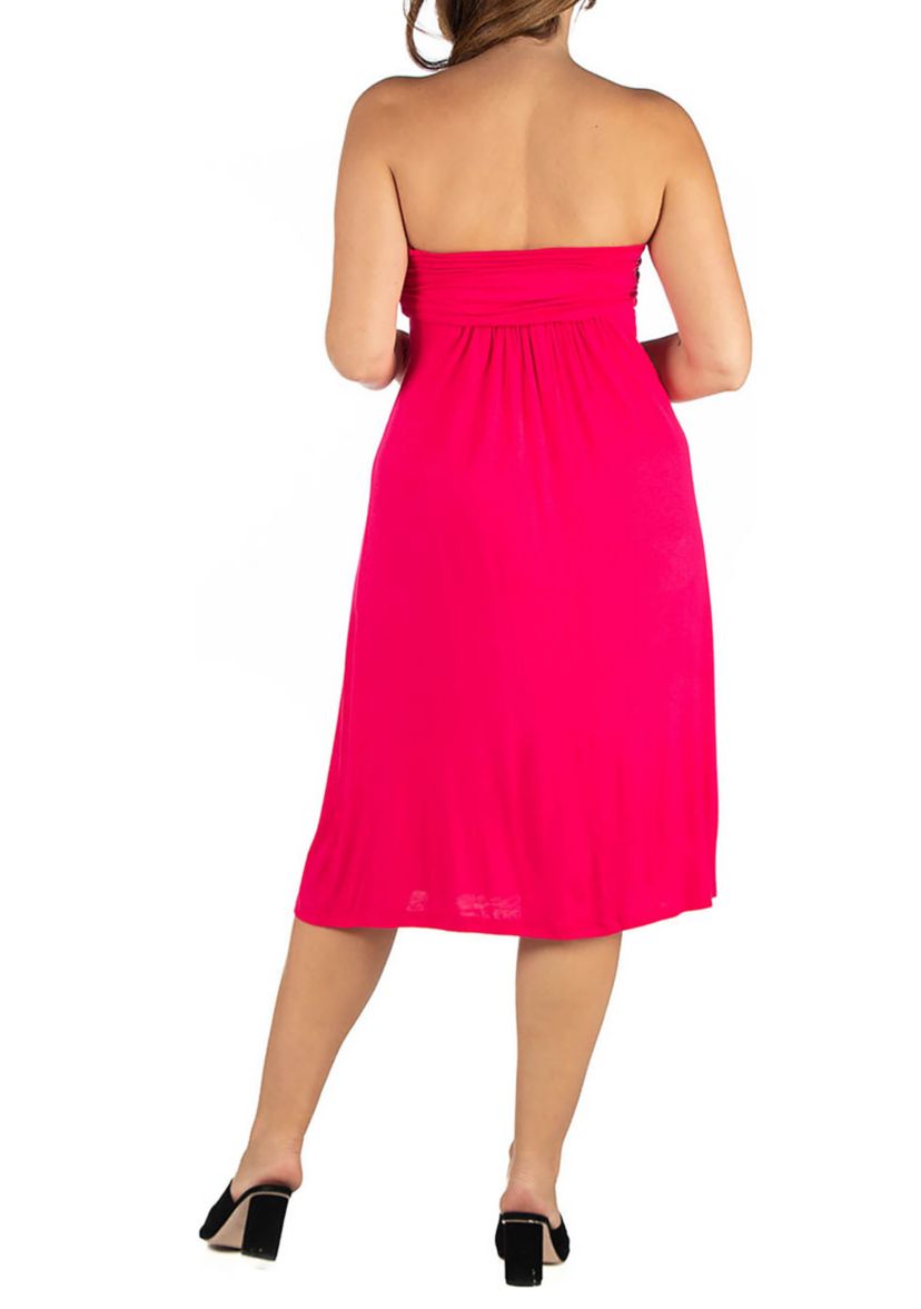 Plus Size Knee Length  Strapless Mini Dress