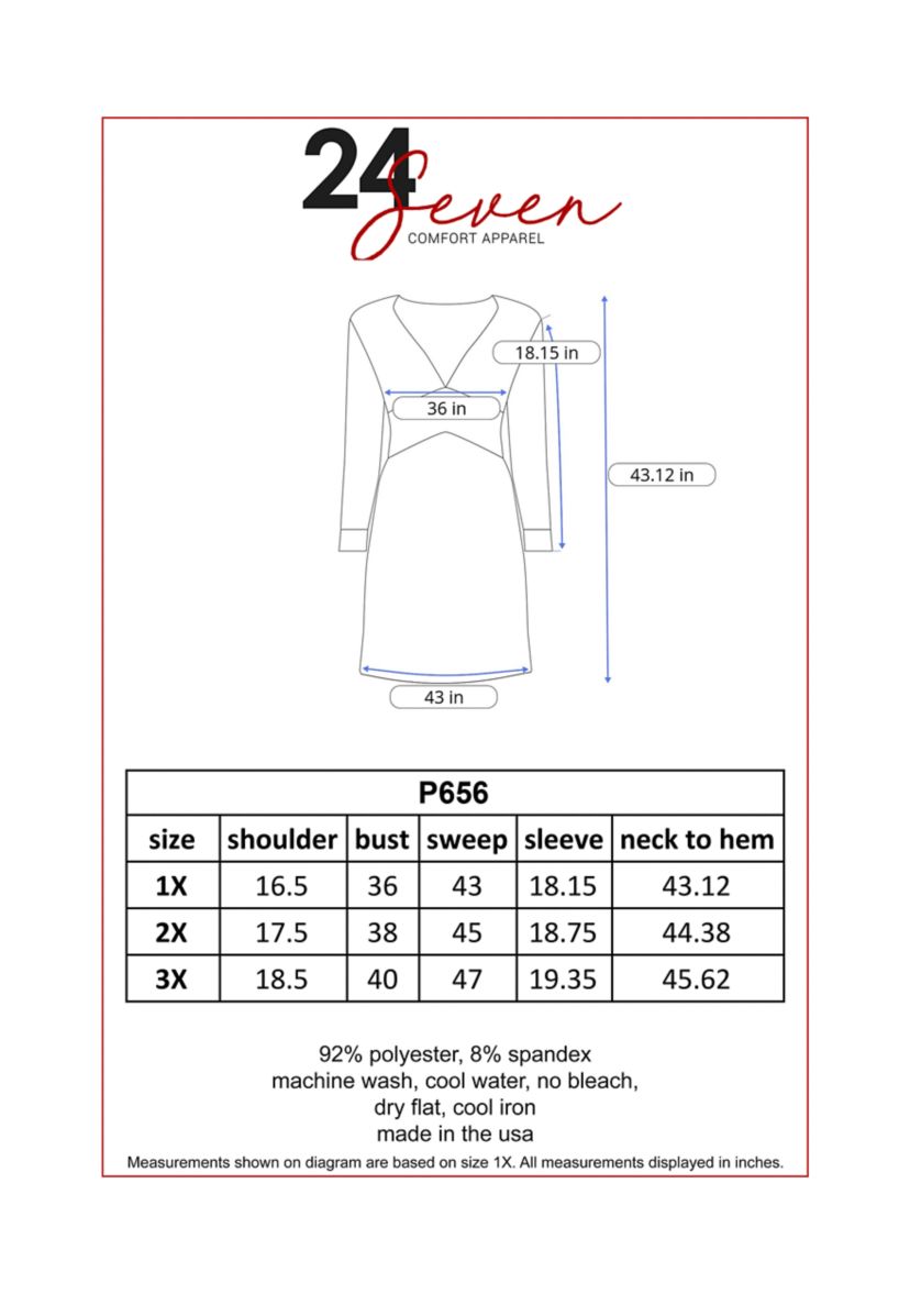Plus Size Knee Length V-Neck Dress