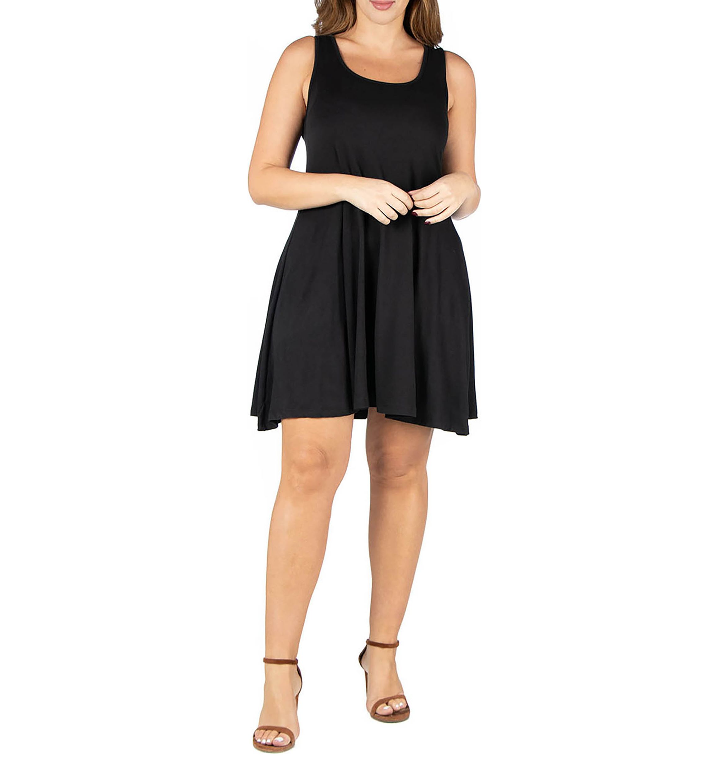 Plus Size Fit and Flare Knee Length  Tank Dress