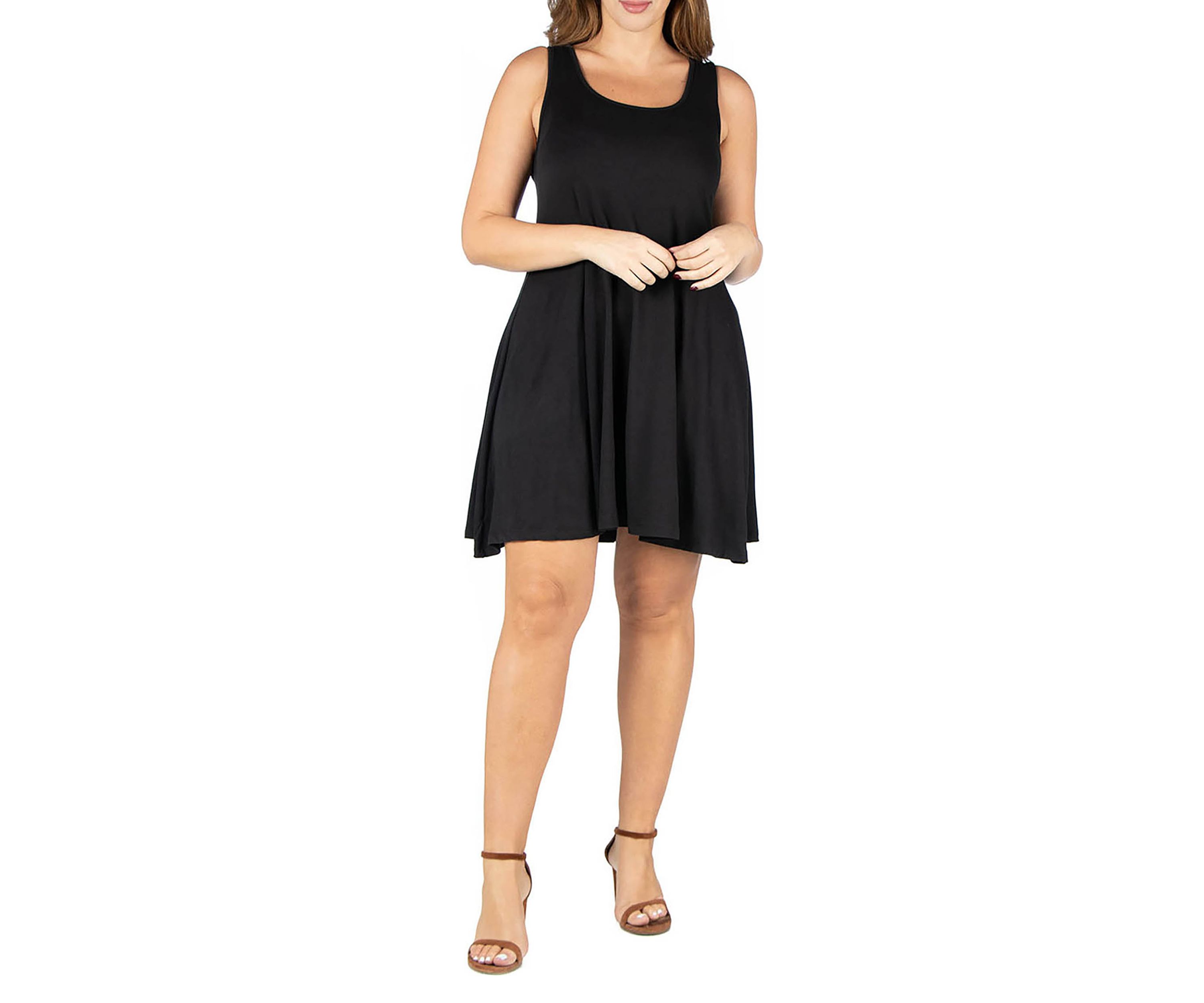 Plus Size Fit and Flare Knee Length  Tank Dress