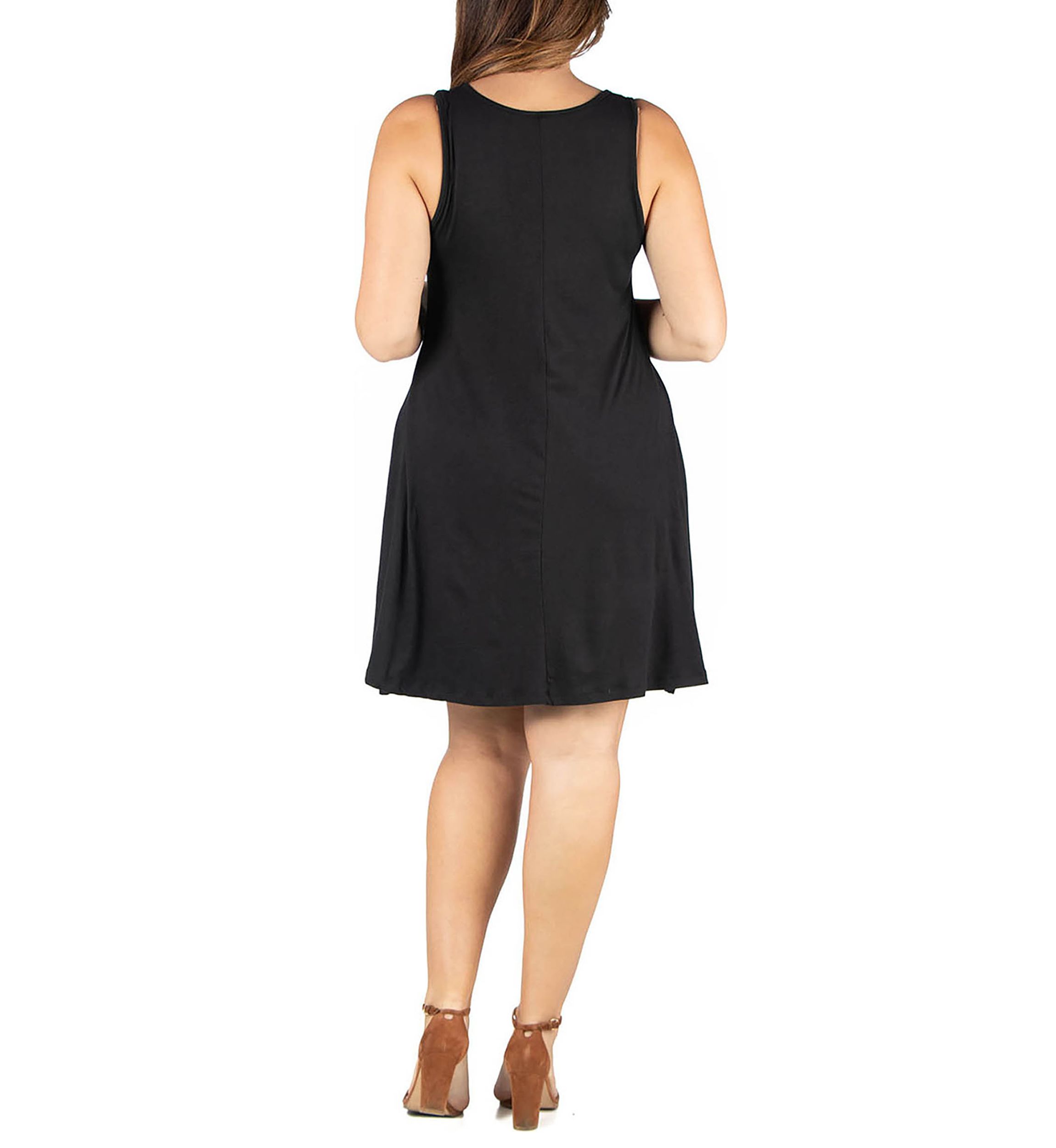 Plus Size Fit and Flare Knee Length  Tank Dress