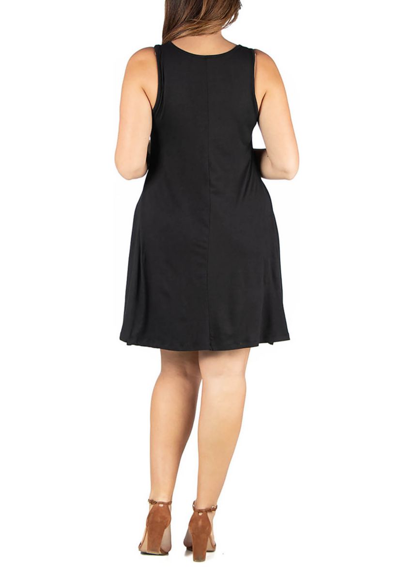 Plus Size Fit and Flare Knee Length  Tank Dress