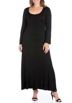 Plus Long Sleeve Maxi Dress