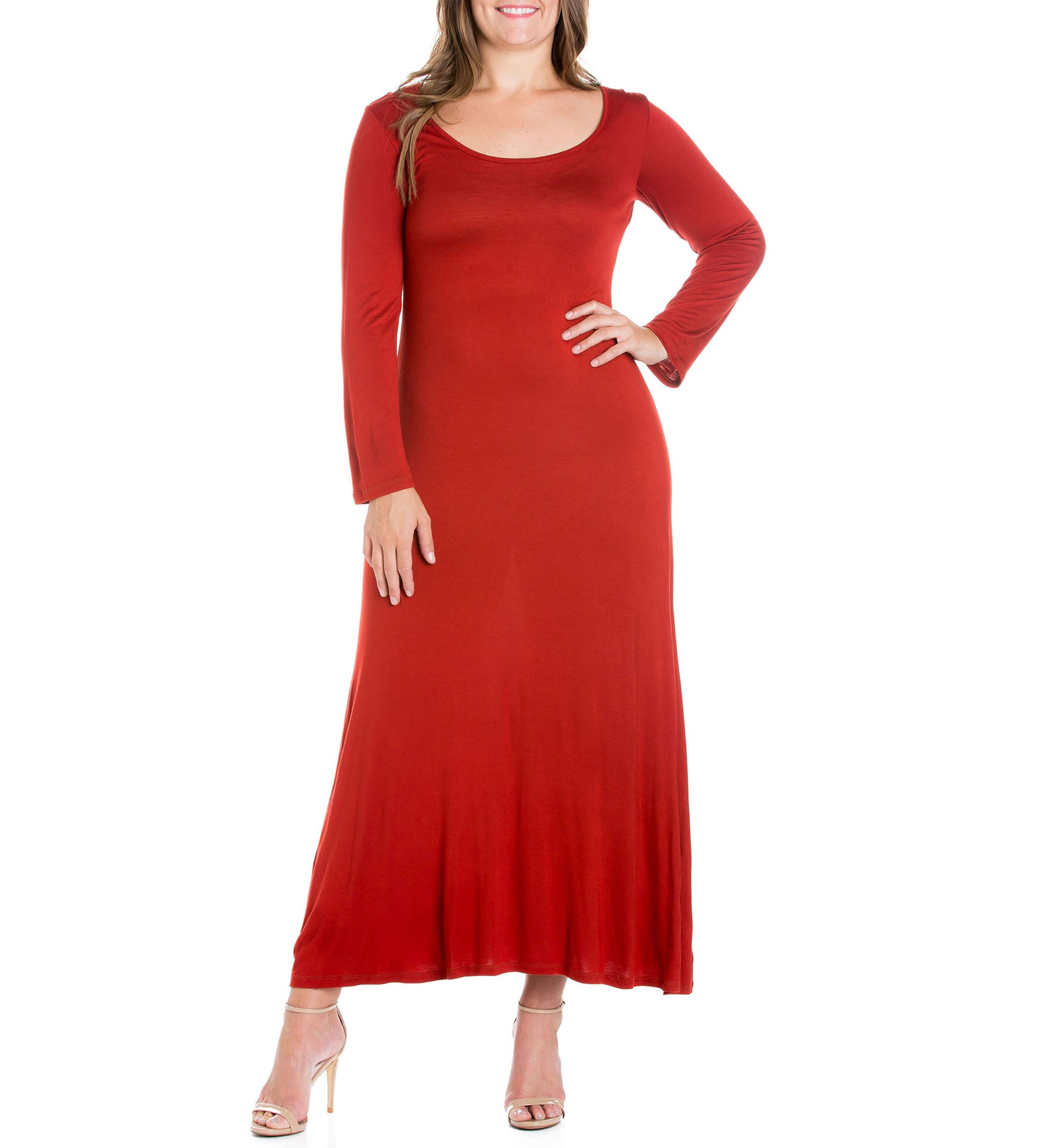 Plus Size Long Sleeve Maxi Dress