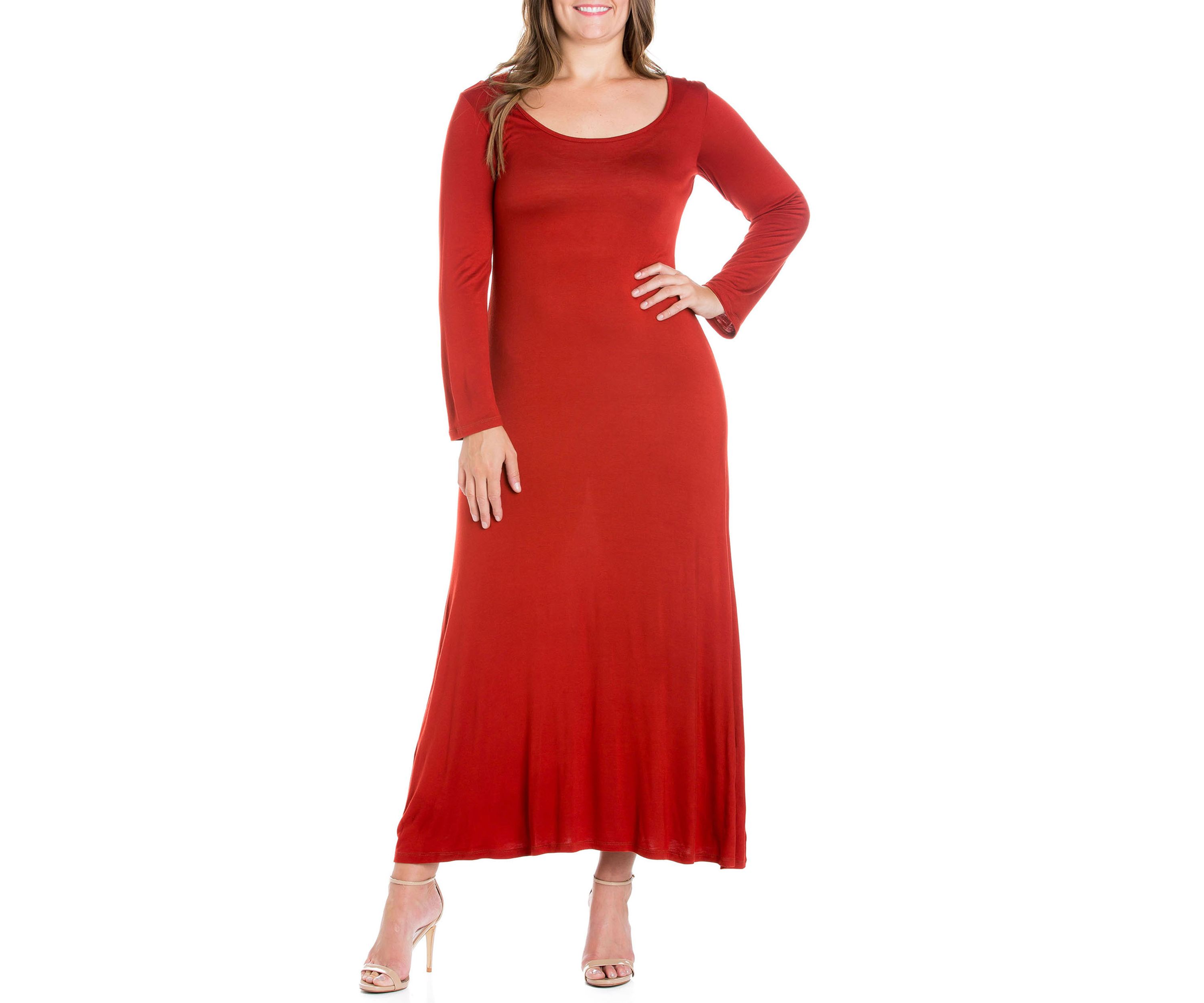 Plus Size Long Sleeve Maxi Dress