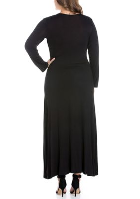 Plus Long Sleeve Maxi Dress