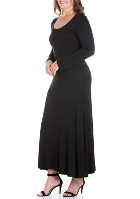 Plus Long Sleeve Maxi Dress