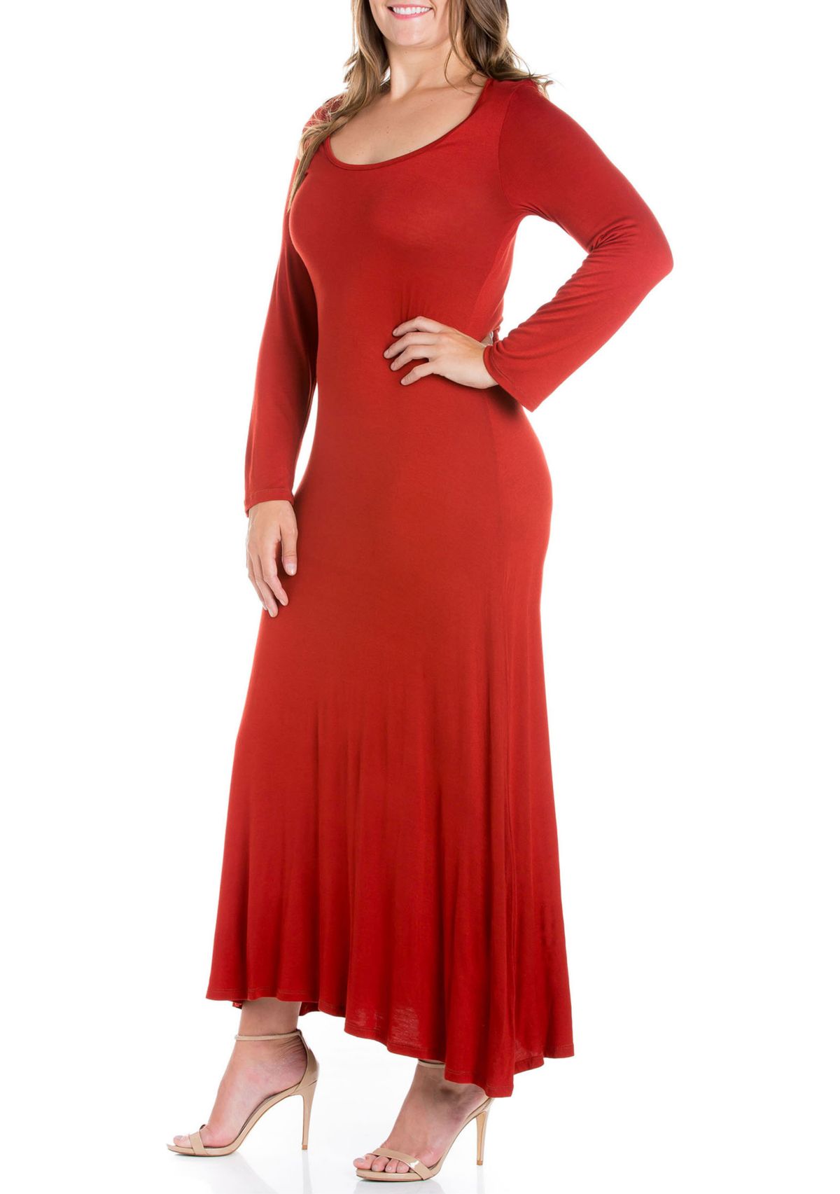Plus Size Long Sleeve Maxi Dress