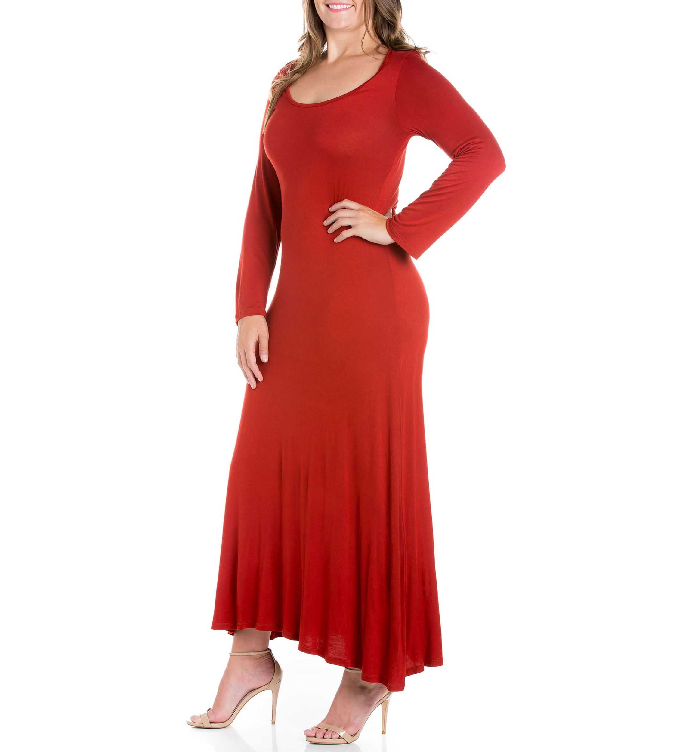 Plus Size Long Sleeve Maxi Dress