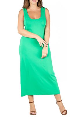 24seven Comfort Apparel Women's Plus Size Racerback Maxi Dress