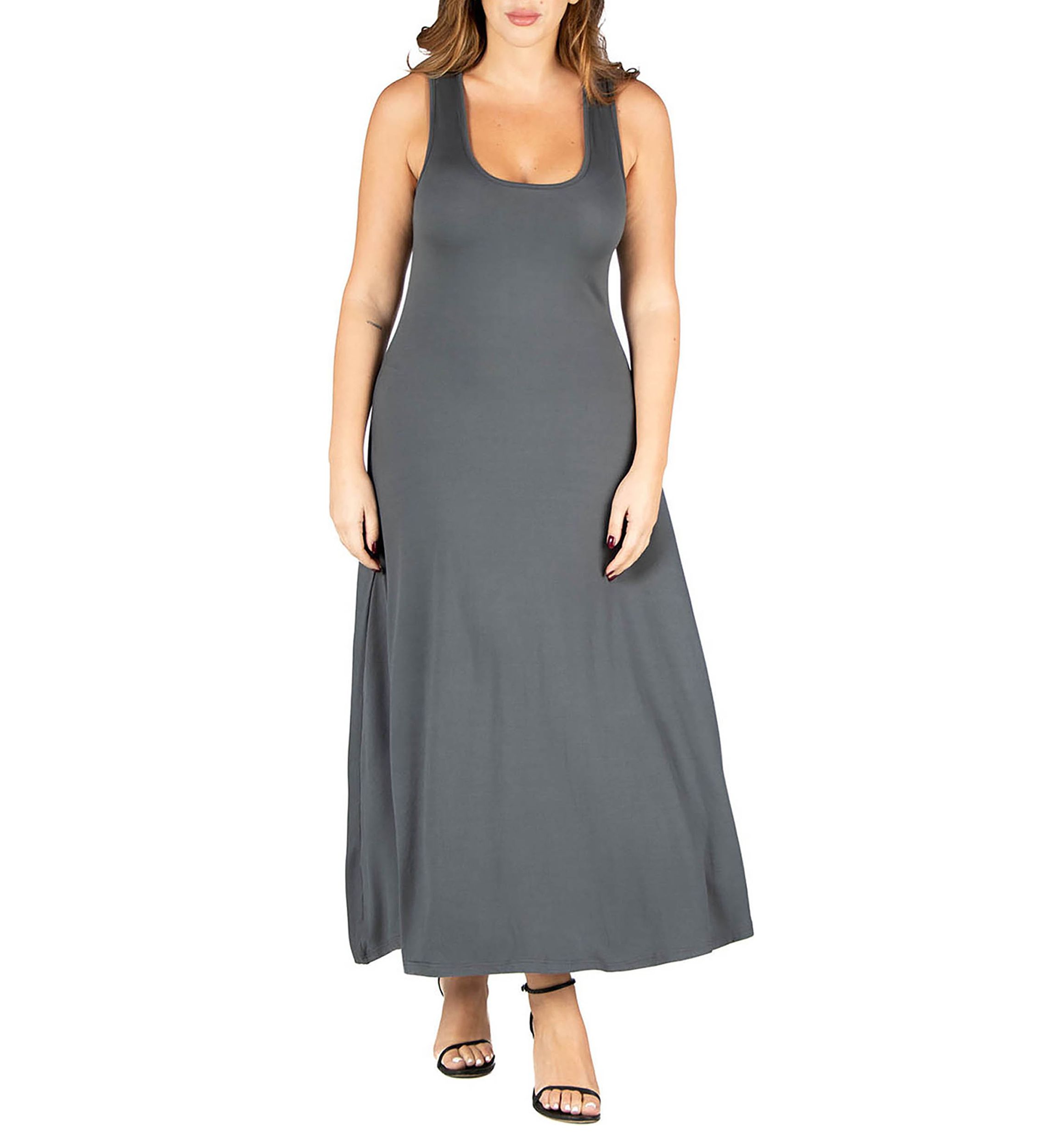 Plus Size Simple A Line   Tank Maxi Dress