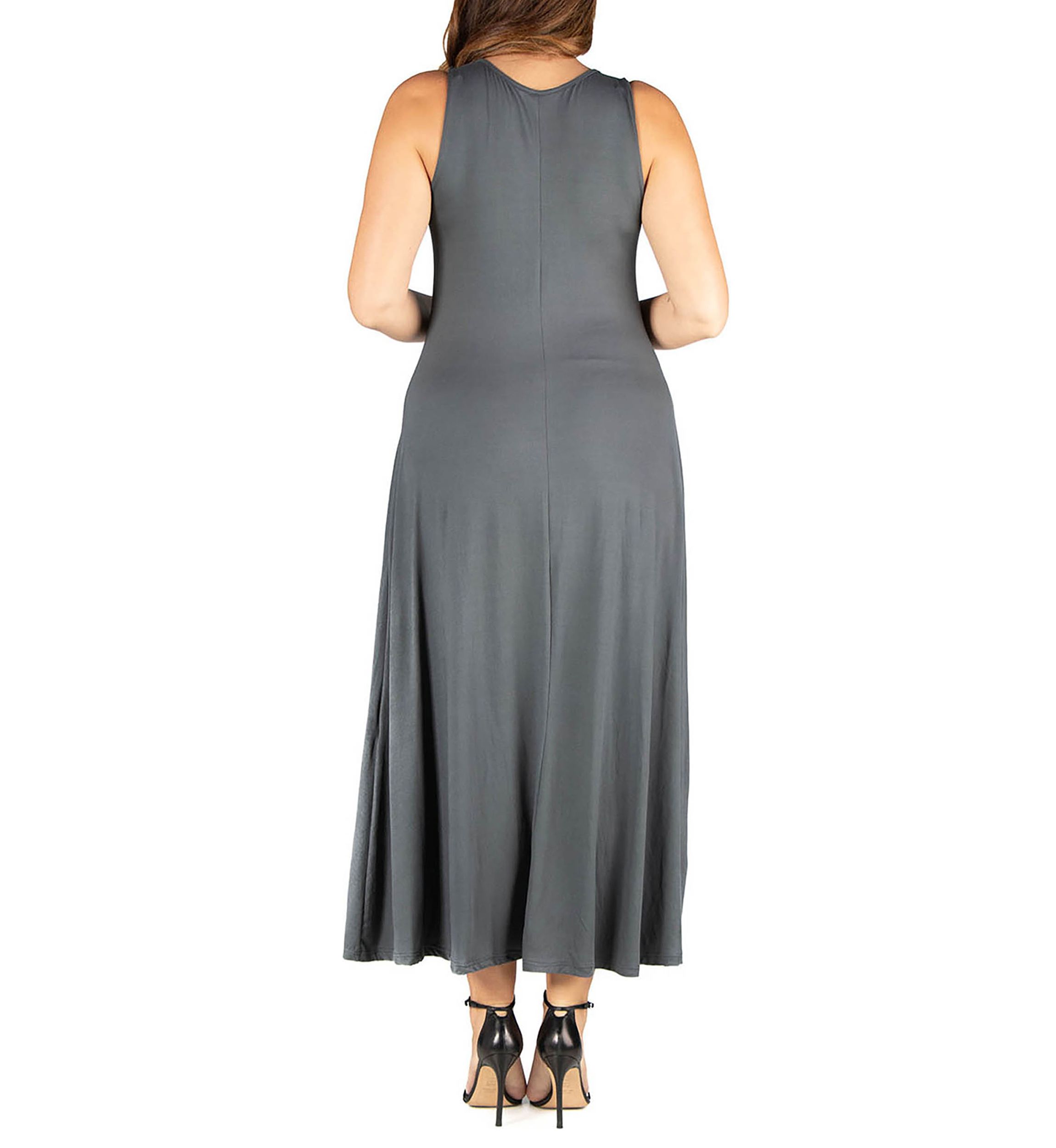 Plus Size Simple A Line   Tank Maxi Dress