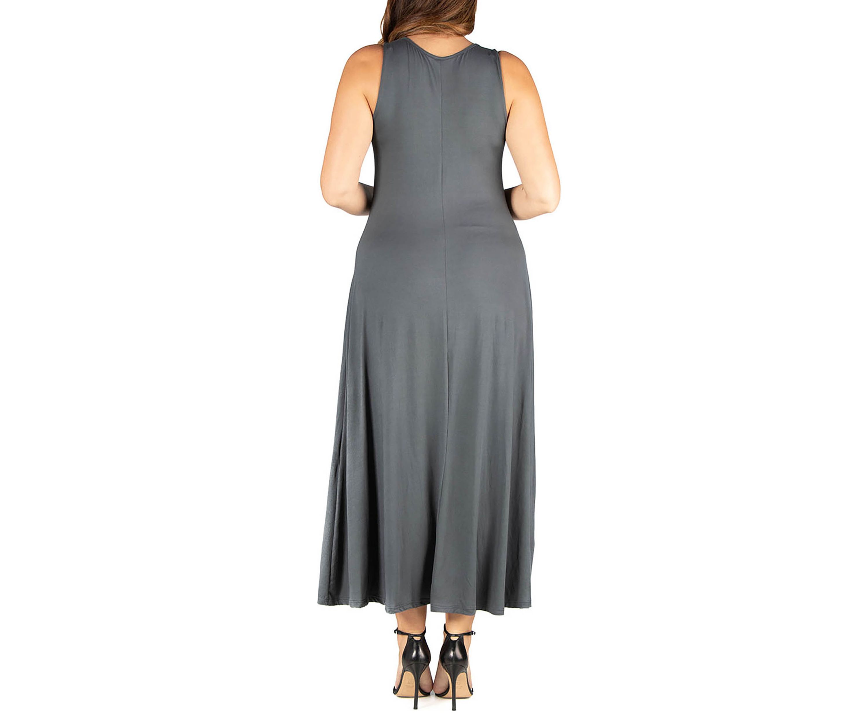 Plus Size Simple A Line   Tank Maxi Dress