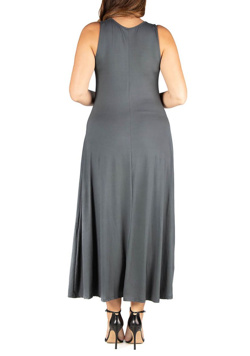 Plus Size Simple A Line   Tank Maxi Dress