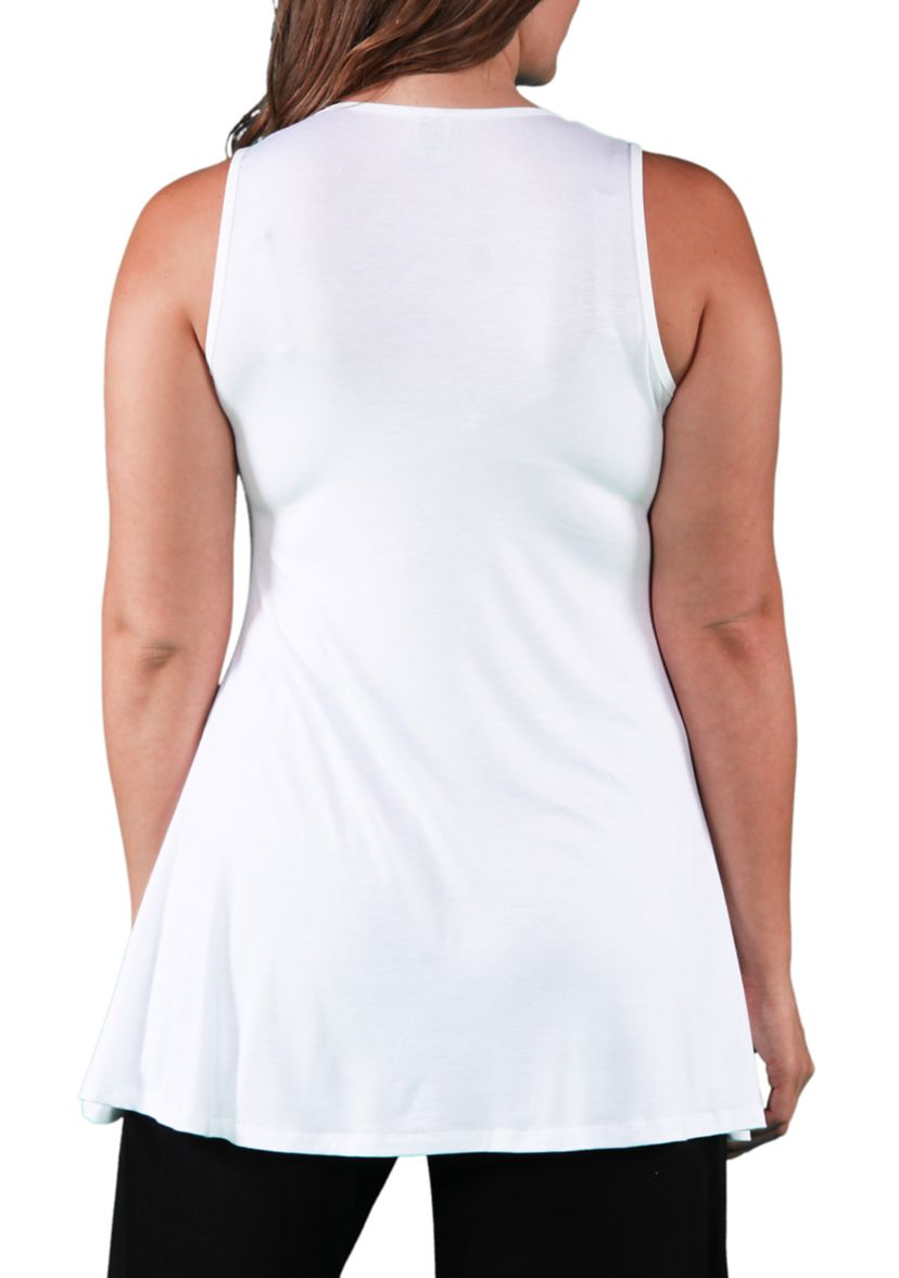 Plus Size Sleeveless Tunic Tank Top
