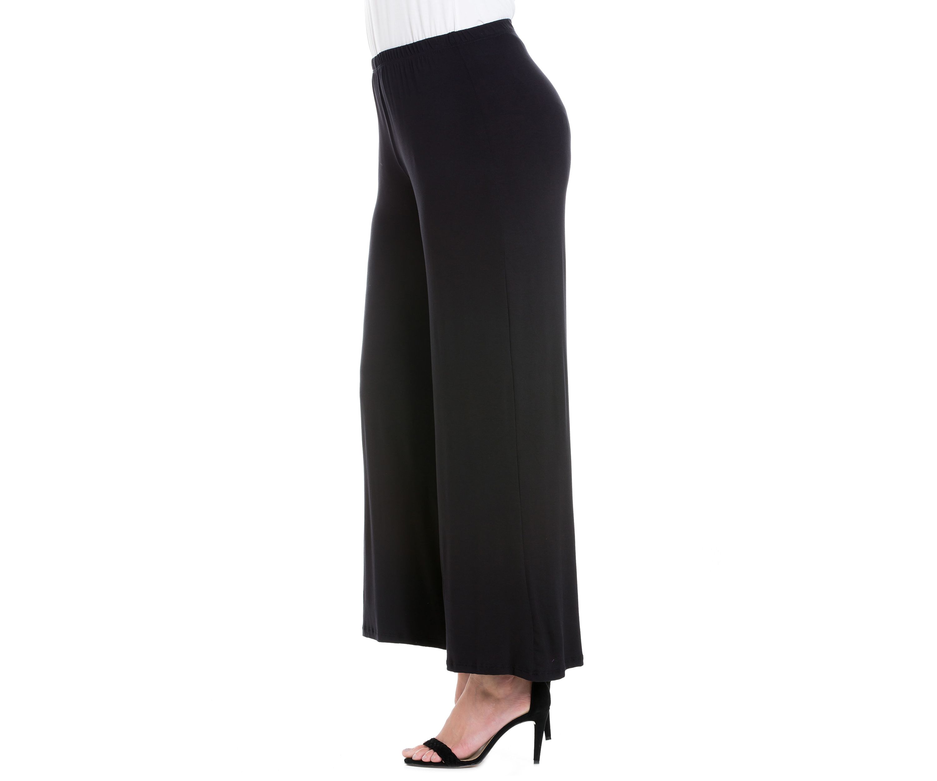 Plus Size Elastic Waist Flared Leg Palazzo Pants