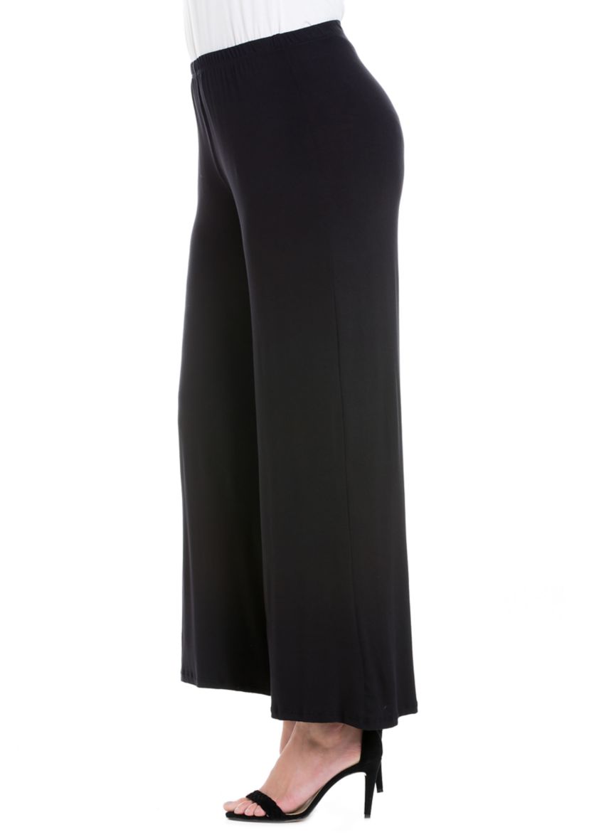 Plus Size Elastic Waist Flared Leg Palazzo Pants
