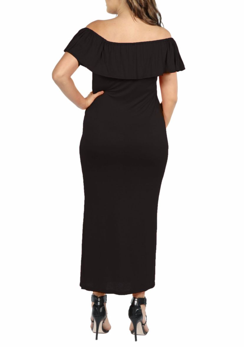 Plus Size Ruffle Off the Shoulder Maxi Dress