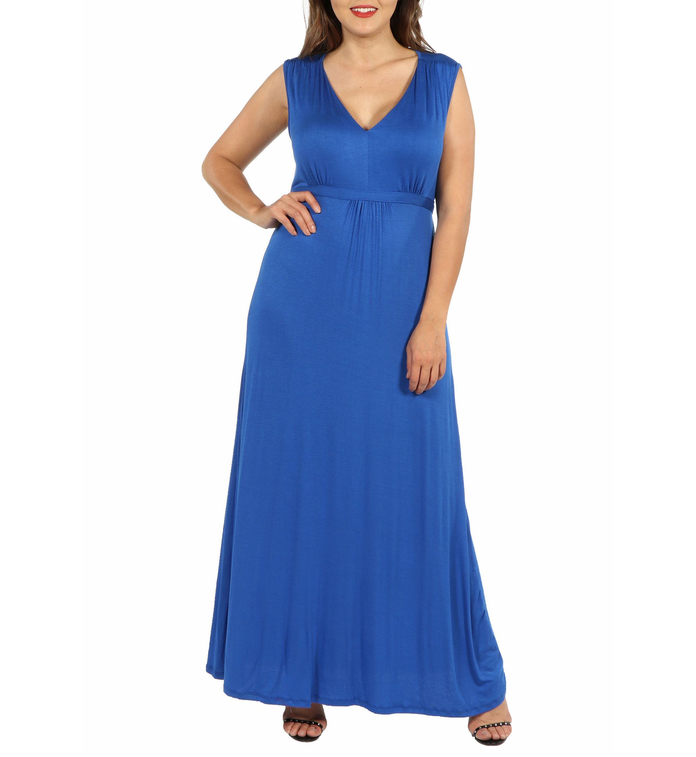 Plus Size Sleeveless Empire Waist Maxi Dress