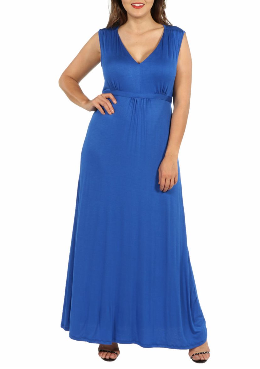 Plus Size Sleeveless Empire Waist Maxi Dress