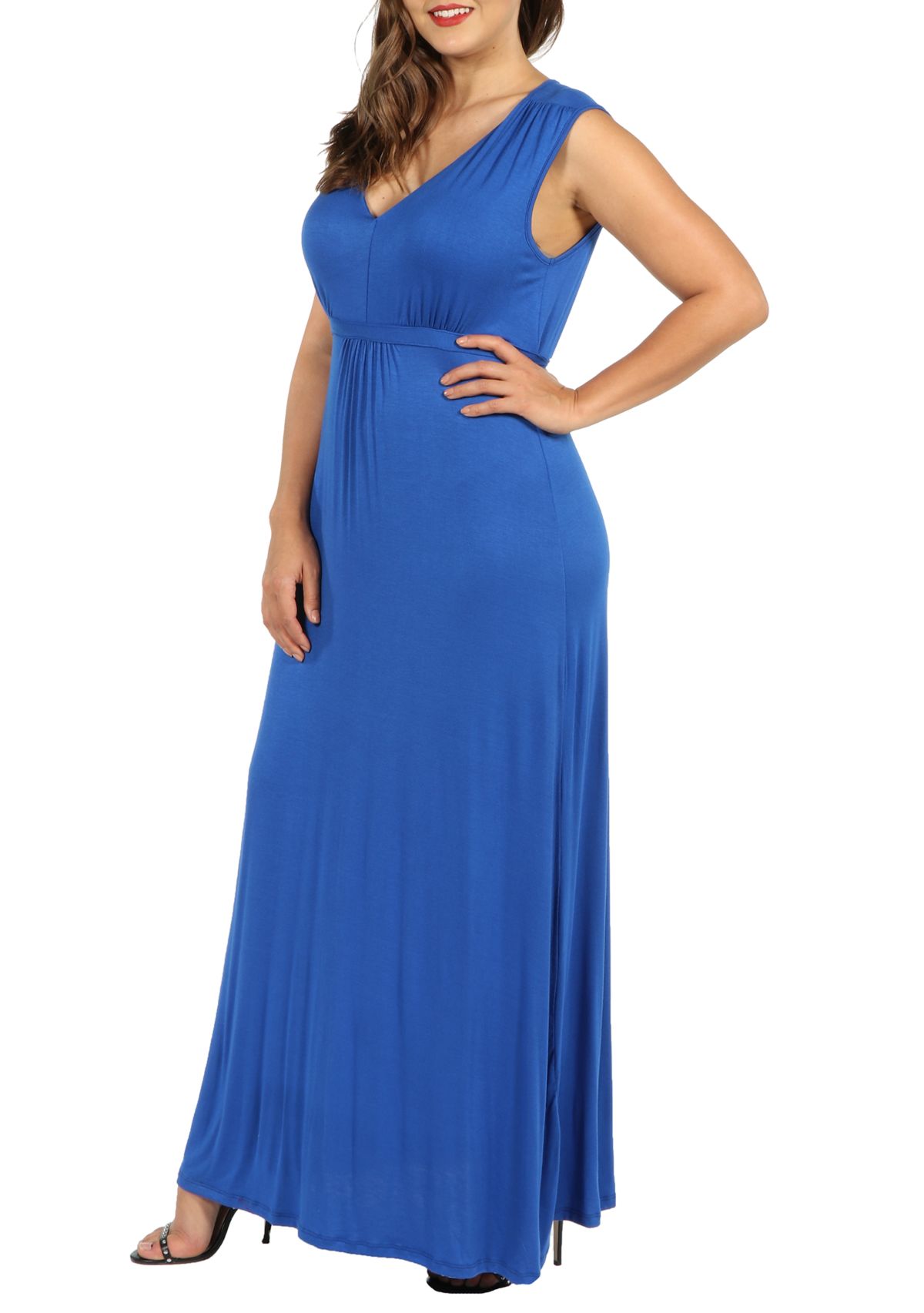 Plus Size Sleeveless Empire Waist Maxi Dress
