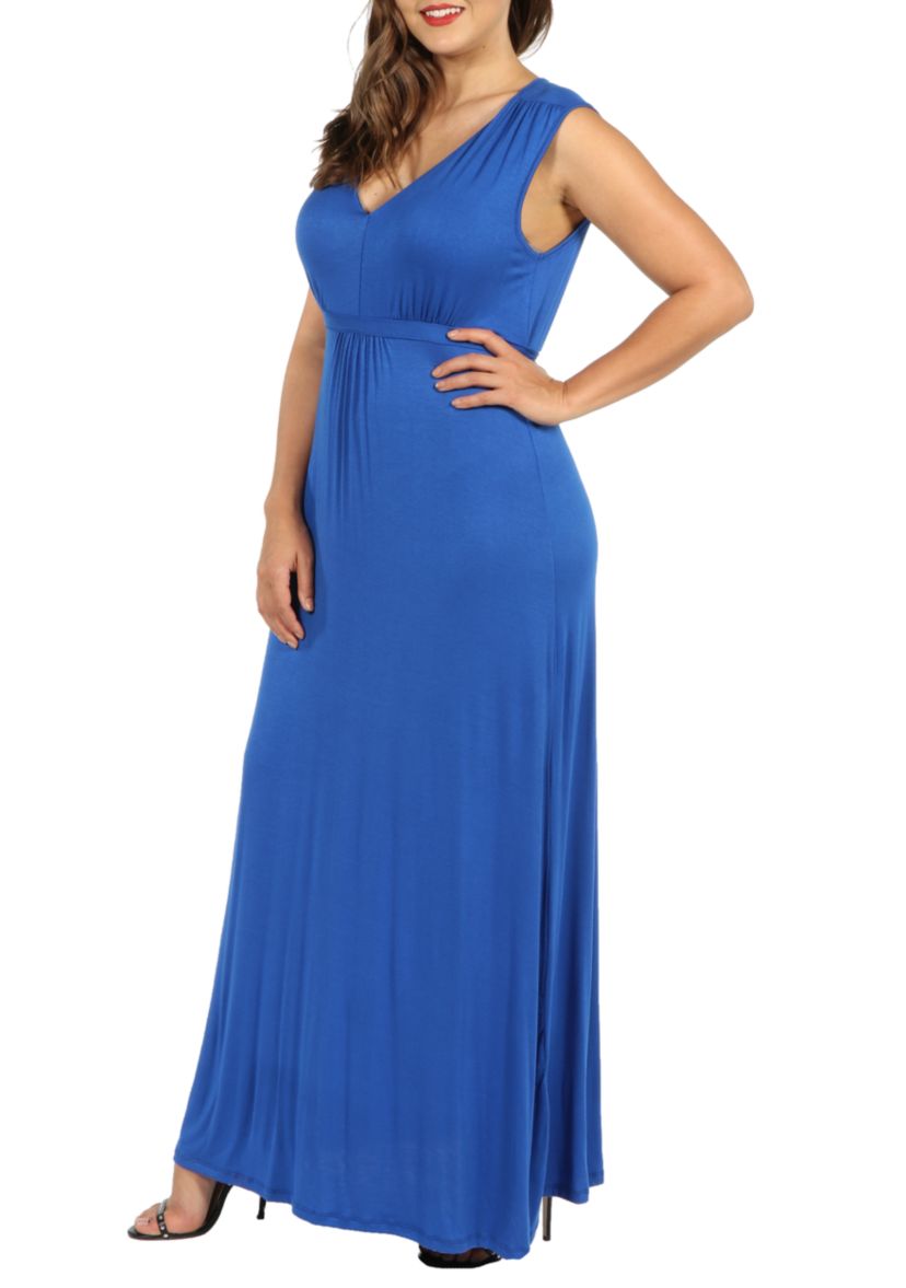 Plus Size Sleeveless Empire Waist Maxi Dress