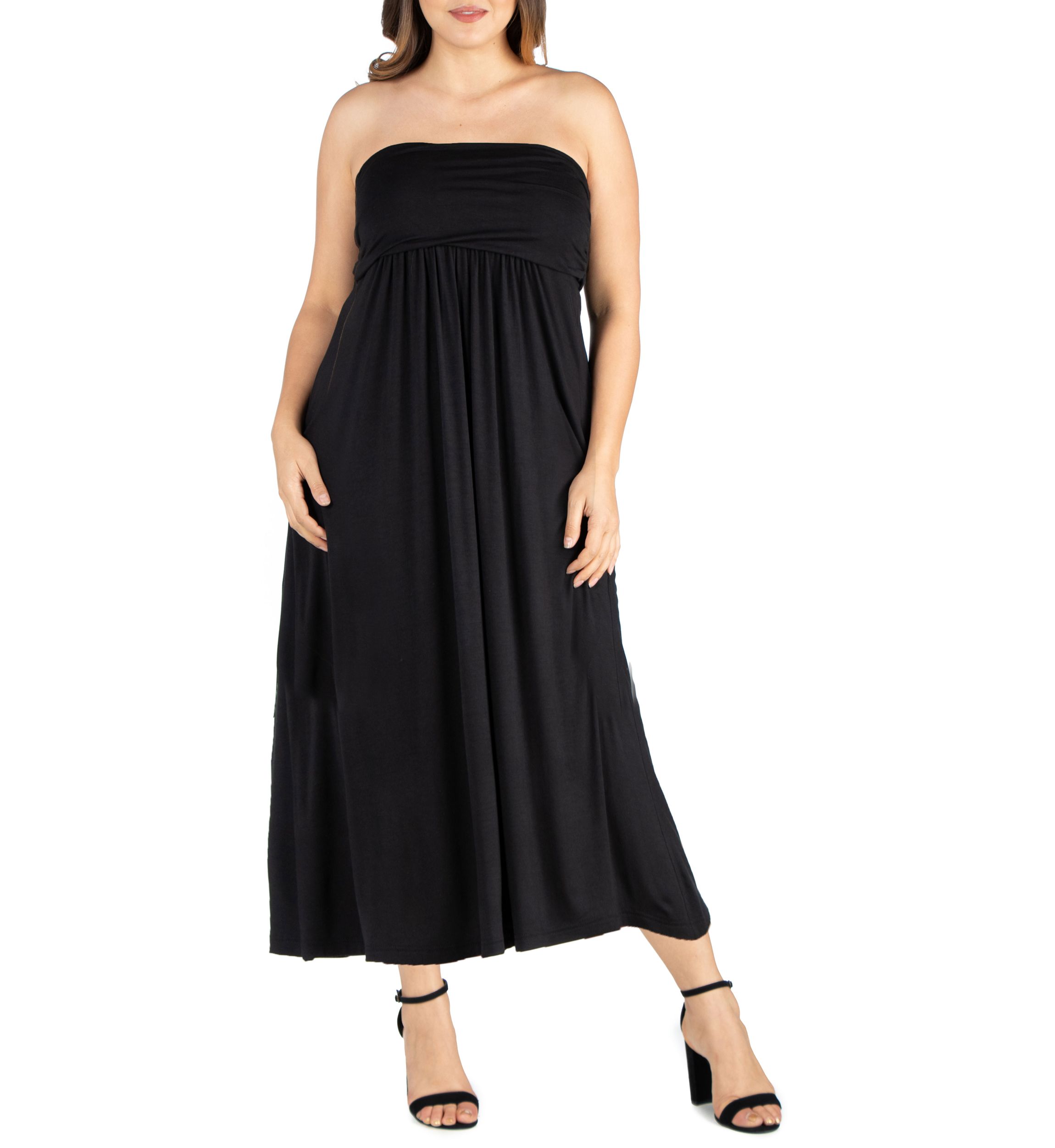Plus Size Strapless Maxi Dress