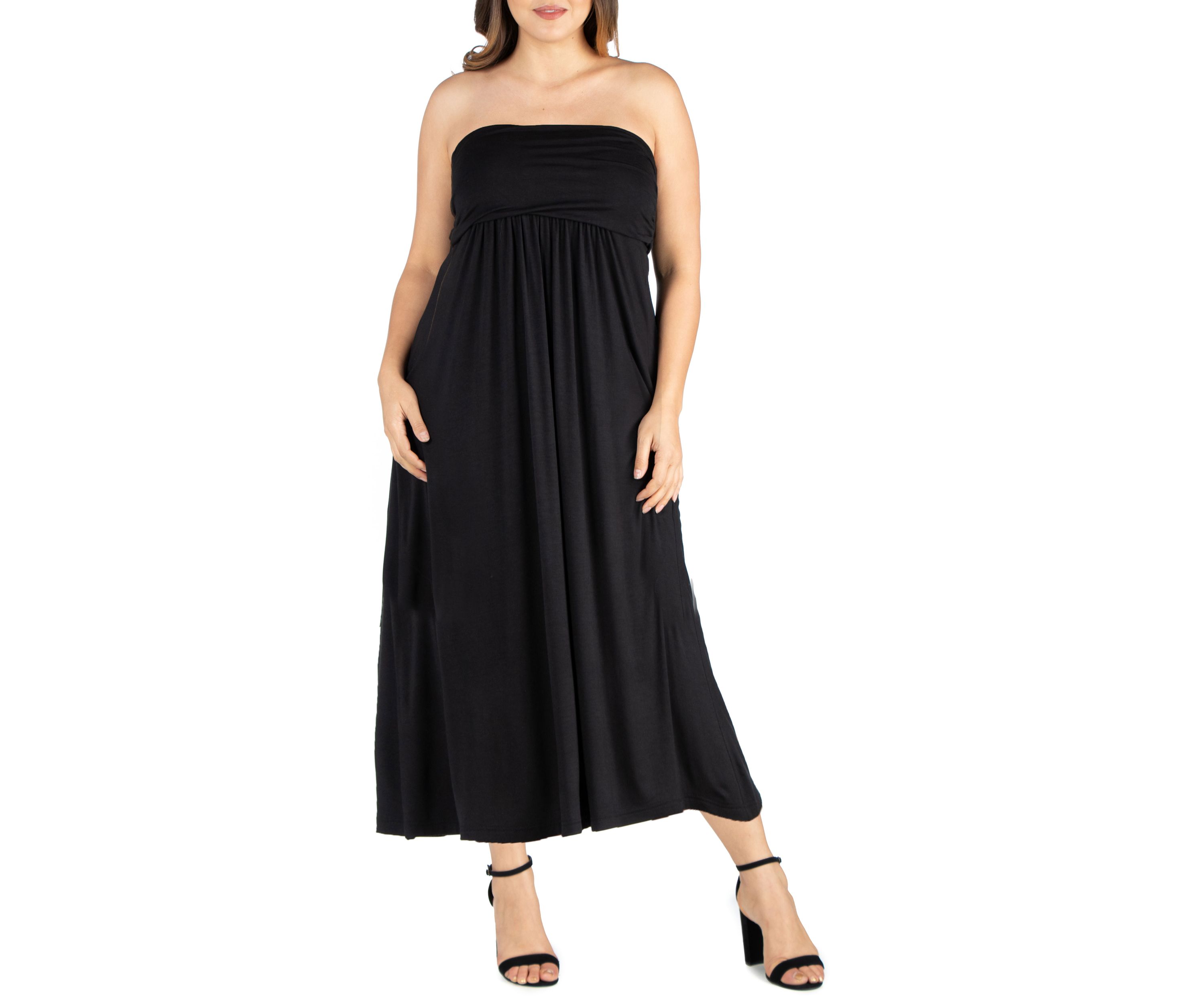 Plus Size Strapless Maxi Dress