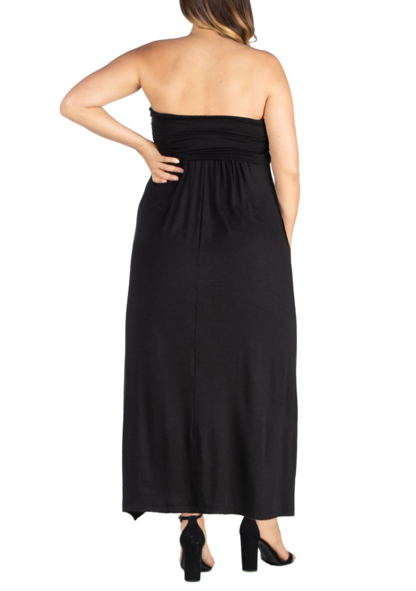 Plus Size Strapless Maxi Dress