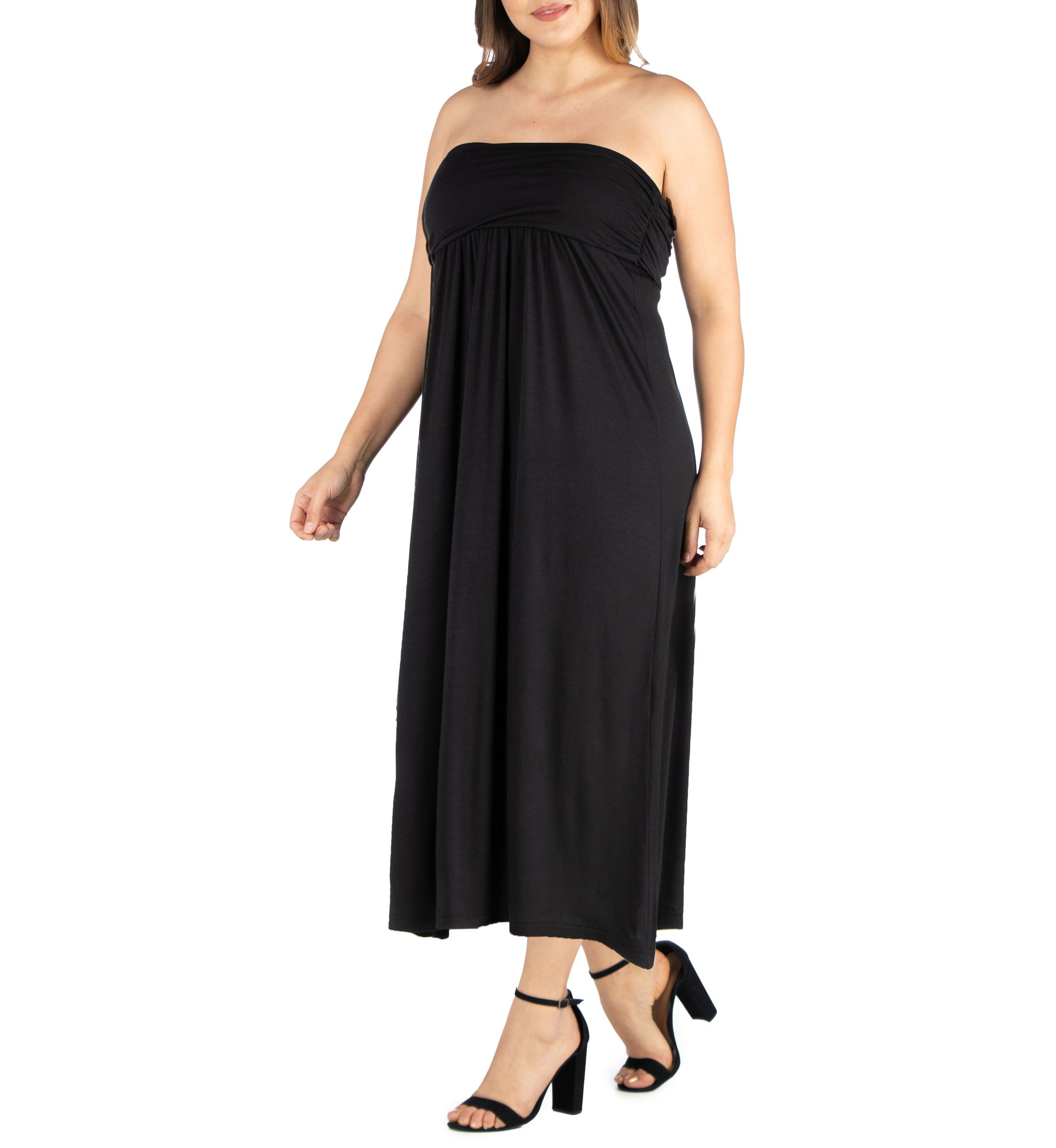 Plus Size Strapless Maxi Dress