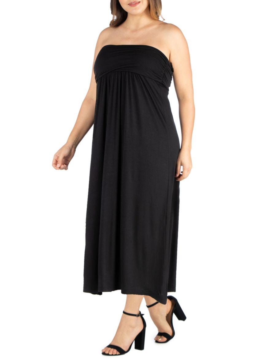 Plus Size Strapless Maxi Dress
