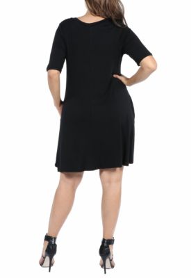 Plus Knee Length Pocket T-Shirt Dress